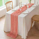Sioloc 1 Pack Peach Coral Cheesecloth Table Runner Fall Autumn Decor for Home 10ft Table Cloth for Tea Wedding Birthday Party Baby Bridal Shower Halloween Thanksgiving by CozyNest Decor