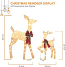 2 Pcs Reindeer Christmas Decoration, Xmas Lighted White Shimmering Doe and Fawn Display Set with 105 Warm White Lights for Yard Lawn Indoor Outdoor by CozyNest Decor