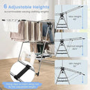 Giantex Clothes Drying Rack, Foldable Laundry Drying Rack with with 6-Level Adjustable Height, High Hanger Design, Side Clips, Space Saving Collapsible Laundry Drying Rack by CozyNest Decor