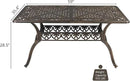 Outvita 59inch Patio Dinning Table, Outdoor Cast Aluminum Large Rectangle Table with Umbrella Hole and Antique Design for Backyard Pool Balcony Deck by GreenHaven Gardens