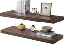 Large Floating Shelves for Wall Set of 2 Wooden Wall Shelves 36 in x 12.75 in x 2 in Room Decor Long Shelf with Invisible Wall Mount Bracket for Bedroom Kitchen Living Room Walnut by CozyNest Decor