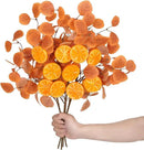 Eucalyptus Stems, 4PCS Artificial Lemon Stems Faux Citrus Branches Plastic Decor for Kitchen, Table Centerpieces, Entryway, Thanksgiving Wedding Party (Orange) by CozyNest Decor