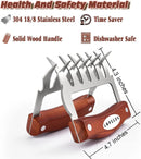 LOPE & NG Meat Handler Shredder Claws Set Of 2 - Wood Stainless Steel BBQ Pulled Pork Paws For Shredding Handing Carving Food by GreenHaven Gardens