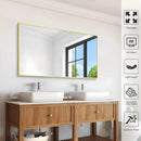 36x55inch Bathroom Mirror, Gold Rectangle Mirror with Thin Metal Frame, Large Rectangular Wall Mirror for Bathroom, Living Room, Hair Salon, Big Farmhouse Mirror Hang Horizontal/Vertical by CozyNest Decor