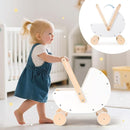 Wooden Baby Walker & Doll Stroller – Adjustable Handle Push Cart, Anti‑Tip, Quiet Wheels, Pretend Shopping Cart – Montessori Wooden Walker for Babies , Doll Stroller for Toddlers 12m+ by TinyTreasures Baby Boutique