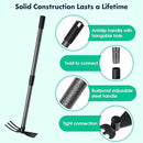 Hoe Garden Tool,45 Inch Long Garden Hoe and Cultivator, Garden Hand Tiller with Long Handle,Heavy Duty Garden Tools Hoe Cultivator for Gardening,Weeding, Tilling,Lossening Soil,Planting by GreenHaven Gardens