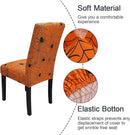 JQinHome Halloween Orange Dining Chair Slipcover, Spider Web Chair Covers Set of 4 ，High Stretch Washable Chair Protector Cover for Dining Room, Kitchen,Home Party,Wedding Ceremony(Orange, 4PC) by CozyNest Decor