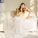 NEXHOME PRO Super Soft Blanket for Women, Cozy Blanket Warm Reversible Knit Lightweight Throws for Couch, Sofa Bed, Picnic, Heather Ivory, 50 x 60 inches by TinyTreasures Baby Boutique