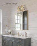 FEMILA Bathroom Light Fixtures, 2-Light Bathroom Vanity Lights Over Mirror, Antique Brass Wall Sconces, Hammered Metal Shade, 4FG59B-2W BG by CozyNest Decor