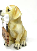 Nature's Mark Labrador Retriever Dog Puppy Statue with Welcome Sign Resin Garden Statue Decor 6.7" H by GreenHaven Gardens