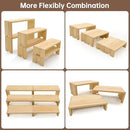 Display Wood Risers Wooden Stand 3 Tier Wood Racks Decorative Rectangular, 2 Set 6 Piece Cupcake Stands Cologne Perfume Organizer Dessert Showcase(Nature) by CozyNest Decor