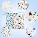 2pcs Travel Waterproof Laundry Bag, Cloth Diaper Wet Dry Bags with Handle & 2 Zipper Pockets, Reusable Washable Dirty Clothes Bag for Baby Adult Travelling Hanging, Bathing Beach Pool Daycare by TinyTreasures Baby Boutique