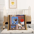 Wowelife Sports Crib Bedding Set for Boys, Premium 3-Piece Baby Bedding Set Brown Football Basketball Rugby Crib Bed Set Baseball Soft with Crib Comforter, Skirt and Sheet, Brown by TinyTreasures Baby Boutique