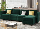 Belffin Modular Sectional Sofa Couch with Reversible Chaise - Velvet L Shaped Couch with Storage, 4-seat Convertible Green.… by CozyNest Decor