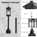 31" Solar Pathway Lights Outdoor, Black Aluminum Bollard Lighting with Remote Control - Dusk to Dawn LED Post Light, IP44 Waterproof for Lawn, Patio, Driveway & Backyard Decor (Bulb Included) by GreenHaven Gardens
