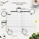Smart Planner Pro – Undated Daily Planner – Small A5 – Achieve Goals & Increase Productivity – Weekly, Monthly, Work Sections, Organizer Diary with Back Pocket, 3 Satin Bookmarks & Pen Holder by TinyTreasures Baby Boutique