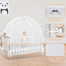 Crib Tent to Keep Baby from Climbing Out - Crib Net to Keep Baby in - Pop Up Breathable Cribs Cover - Canopy with Upgrade Strong Mesh and Durable Zipper (White-Star and Moon, Lager) by TinyTreasures Baby Boutique