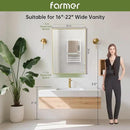 FARMER 16x20 Inch Gold Bathroom Mirror, Rectangle Wall Mounted Mirror, Vanity Mirror, Brushed Square Mirror, Framed Bathroom Mirror for Bedrooms, Entryways, Living Rooms, Horizontal/Vertical by CozyNest Decor