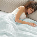 PHF Ultra Soft Waffle Weave Blanket King Size 104"x 90"- Washed Lightweight Breathable Cozy Woven Blanket for Bed - Aesthetic Decor for Couch Bedding Sofa Home Car - Ice Blue by CozyNest Decor