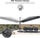 PURPLE LEAF 11.5' X 8' Left-right Tilting Outdoor Patio Umbrella Swivel Offset Cantilever Heavy Duty Rectangle Aluminum Umbrella with UV Resistant for Deck Pool Patio Backyard, Graphite Grey by GreenHaven Gardens