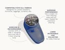 Nori Trim Fabric Shaver - Lint Remover for Clothes & Furniture Couch Pilling - Sweater Pill Remover - Clothes Shaver with 6 Precision Blades - Wireless and Rechargeable - Navy
