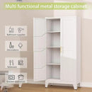 Metal Pantry Cabinet, Kitchen Pantry Storage Cabinets with 2 Door and 3 Adjustable Shelves, White Kitchen Pantry Cabinet, Freestanding Cupboard for Dining Room Living Room Bathroom by CozyNest Decor