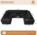 Cloud Sectional Couches for Living Room,U Shaped Modular Sofas No Assembly,135x79 Inches Plush Corduroy Oversized Floor Couch Set with Deep Seat Chaise,Black by CozyNest Decor