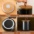 Black Ceramic Canister Set, 3pcs Ceramic Kitchen Canisters for Countertop with Airtight Wood Lids, Large Flour and Sugar Containers for Coffee, Tea, Spice by CozyNest Decor