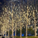 Solar Meteor Shower Lights - 16 Inch 8 Tube 288 LED, Waterproof, Cascading Falling Rain Lights for Tree, Bush, Holiday Parties, Christmas, Patio Decor - Warm White by GreenHaven Gardens