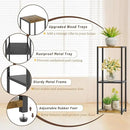 KMOTASUO 3 Tier Tall Plant Stands Indoor, 31 Inch Metal Wood Corner Plant Stand for Indoor Plants, Square Flower Pot Holder Shelf Display Rack for Balcony Garden Patio Living Room(Rustic Brown) by GreenHaven Gardens