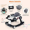 HONEY JOY 4-in-1 Baby Walker, Activity Push Walker w/3 Adjustable Heights, Smooth Wheels w/Adjustable Speed, Padded Seat, Music & Light, Foldable Car Walker for Baby Boys Girls Age 6 Months+ (White) by TinyTreasures Baby Boutique