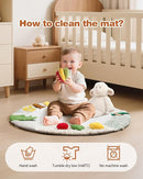 Wooden Baby Play Gym & Tummy Time Playmat – Montessori Sensory Activity Mat with 6 Developmental Toys for Fine Motor Skills – for Newborns to Toddlers (0–12M+) by TinyTreasures Baby Boutique