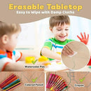 FUNLIO Kids Table and 4 Chairs Set for Ages 3-8, Height Adjustable Toddler Table and Chair Set, Easy to Wipe Arts & Crafts Table, for Classrooms/Daycares/Homes, CPC & CE Approved (5-Piece Set) - Gray by CozyNest Decor