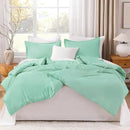 Litanika Comforters Mint Green King Size, 3 Pieces Lightweight Solid Bedding Set & Collections, All Season Fluffy Bed Set (104x90In Comforter & 2 Pillowcases) by CozyNest Decor