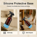 Glass Spray Bottles with Silicone Sleeve 16.9oz 2 Pack Empty Spray Bottle for Hair Mist/Stream Spraying for Cleaning Solutions, Plants, Essential Oils (Brown-sblue&black) by GreenHaven Gardens