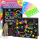 ZMLM Scratch Paper Art-Crafts Gift: 2 Pack Rainbow Notebooks Supplies Toys Easter Basket Stuffers for 3 4 5 6 7 8 9 10 Years Old Girls and Boys Kids Birthday Party Games (Pink) by TinyTreasures Baby Boutique