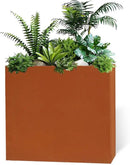 Galvanized Steel Metallic Heavy Planter for Outdoor Plants Metal Outdoor Planter Spliced Flower Box with Partitions for Outside,Indoor,Garden (Corten, 24 * 10 * 24) by CozyNest Decor