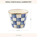MACKENZIE-CHILDS Enamel Garden Pot, Decorative Pot for Plants, Outdoor Flowerpot Decor, Small, Blue-and-White Royal Check by GreenHaven Gardens