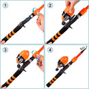 PROBEROS Kids Fishing Pole - Portable Telescopic Fishing Rod and Reel Combo Kit - Spincast Fishing Reel Casting Rods with Lures Lines Tackle Box and Bag for Boys Girls Youth Fishing by TinyTreasures Baby Boutique