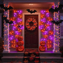 7 Ft Halloween Decorations Willow Vine Twig Garland with 8 Modes Timer 63 LED Orange Purple Lights, Halloween Garland with Waterproof Battery Operated for Wall Fireplace Decorations Indoor Outdoor by CozyNest Decor