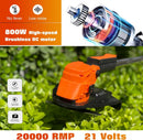 Electric Weed Wacker Eater Cordless Battery Powered, Weed Trimmer 21V Lightweight No-String with 2 Battery Operated & Wheels, 3 in 1 Stringless Grass Trimmer/Edger/Brush Cutter for Garden Yard Lawn by GreenHaven Gardens