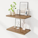24" Floating Shelves for Wall, 12" Deep Slim Walnut Floating Shelves, Wall-Mounted Shelves for Bedroom, Living Room, Kitchen, Bathroom - Set of 2 by CozyNest Decor