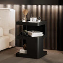Modern Side Table,Small end Tables for Small Spaces,Black Metal nightstand,Bedside Tables,Accent Table with Storage for Couch, Bedroom,Living Room.No Assembly Required by CozyNest Decor