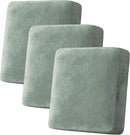 H.VERSAILTEX Velvet Stretch Couch Cushion Cover Plush Cushion Slipcover for Chair Loveseat Sofa Cushion Furniture Protector Seat Cushion Sofa Cover (3 Piece Sofa Cushion Covers, Sea Grass) by CozyNest Decor