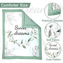 Green Leaf Crib Bedding Set, 4-Piece Baby Boy Bedding Set, Neutral Nursery Bedding Set, Fitted Crib Sheet, Crib Skirt, Baby Quilt, and Diaper Stacker, Sage by TinyTreasures Baby Boutique