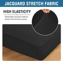 H.VERSAILTEX Super Stretch Individual Chaise Cover Sectional Couch Covers for L Shaped Sofa Both Left/Right Featuring Thick Jacquard Textured Twill Fabric (1 Piece Chaise Cover Large, Black) by CozyNest Decor