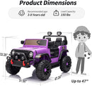 2 Seater Ride on Car Truck, 12V Kids Electric Ride on Toy for Big Kids Age 3-8 w/Remote Control- Purple by TinyTreasures Baby Boutique