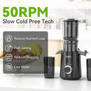 Cold Press Juicer, Slow Masticating Juicer Machines for Whole Vegetable and Fruit, 4.3" Feed Chute, BPA Free, Quiet Easy Clean Juicer to Unlock Fresh & Nutritious Juices (Black) by CozyNest Decor