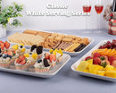 Delling 16 inch Serving Platter Set, White Porcelain Platters for Serving Food, Large Serving Trays for Party, Entertaining, Fruit, Appetizer, Oven Safe Dinnerware Set of 3 by CozyNest Decor
