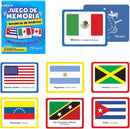 Menique Flags of The Americas Memory Matching Game – Spanish Edition – 70 Cards (35 Pairs) with Flags, Countries & Capitals – Educational Matching Game in Spanish for Kids and Adults by TinyTreasures Baby Boutique